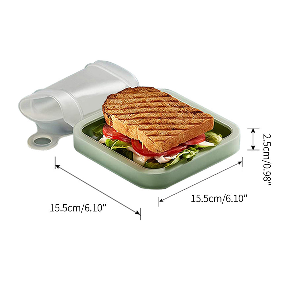 Portable Silicone Bento Box, Snack Box for Students, Lunch Box with Handle