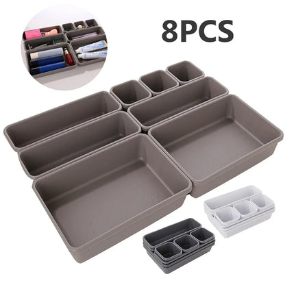 Adjustable Drawer Organizer Box Makeup Cosmetics Divider Kitchen Bathroom Storage Closet Jewelry Tr