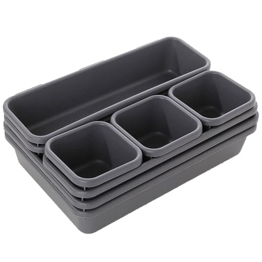 Adjustable Drawer Organizer Box Makeup Cosmetics Divider Kitchen Bathroom Storage Closet Jewelry Tr