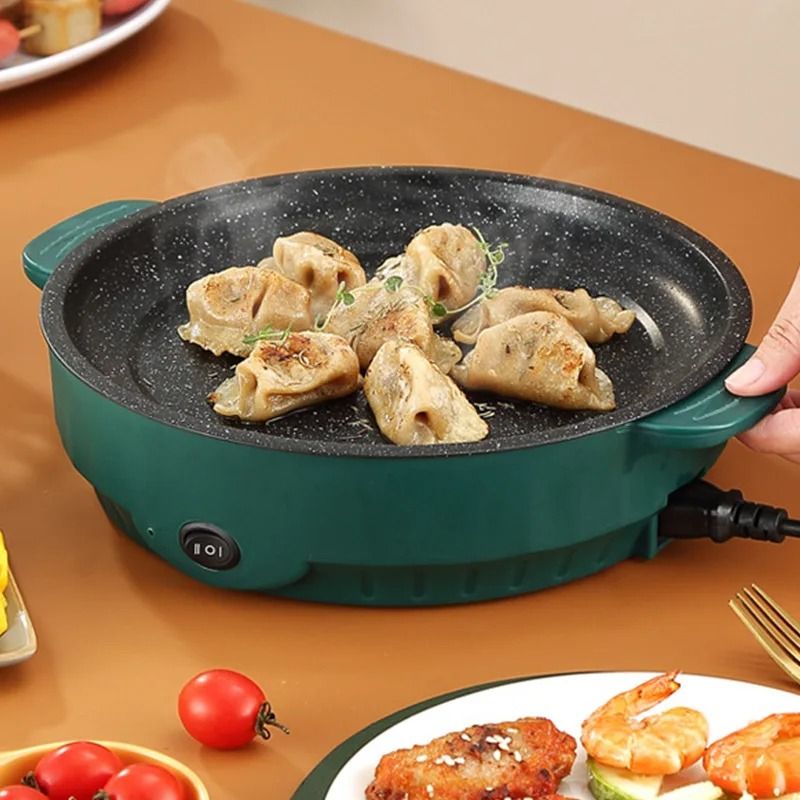 Electric MultiCooker Non Stick Frying Pan for Home Cooking Barbecue and Omelettes