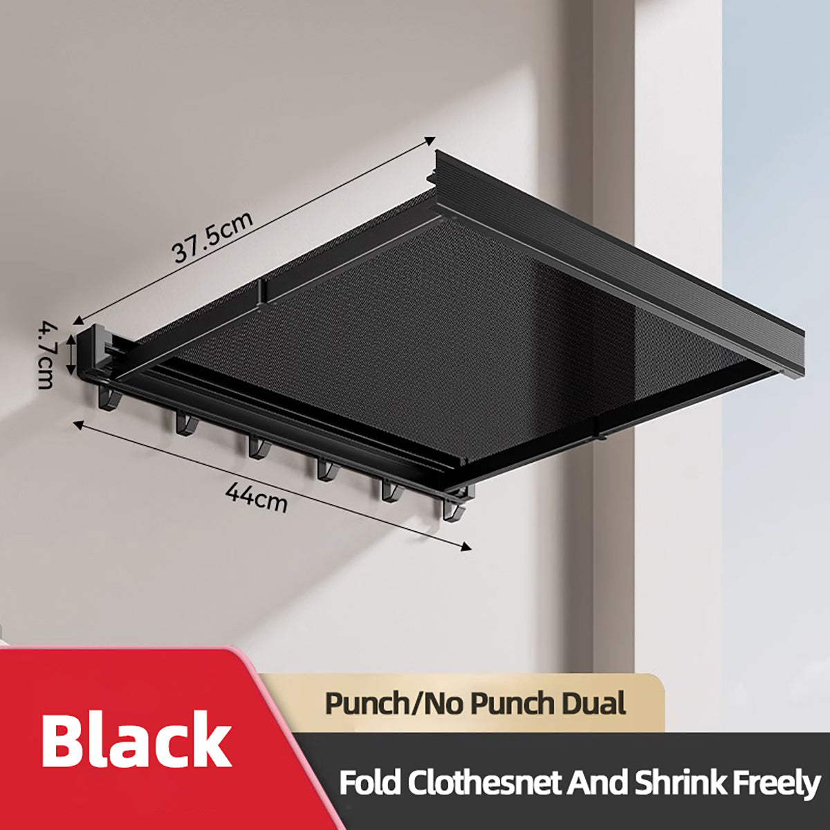 Foldable Clothes and Hat Rack with Hooks, Space-saving Storage Solution for Bathroom and Balcony