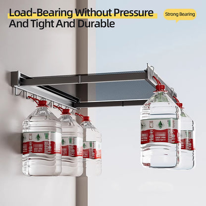 Foldable Clothes and Hat Rack with Hooks, Space-saving Storage Solution for Bathroom and Balcony