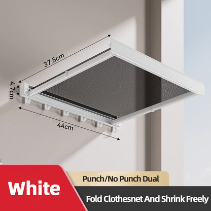 Foldable Clothes and Hat Rack with Hooks, Space-saving Storage Solution for Bathroom and Balcony