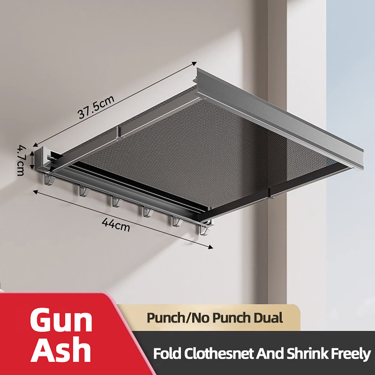 Foldable Clothes and Hat Rack with Hooks, Space-saving Storage Solution for Bathroom and Balcony