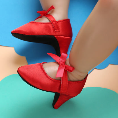 High Heels Shoes For Newborn Baby Girl Princess Bow First Birthday Party Photo Prop Shoes 10