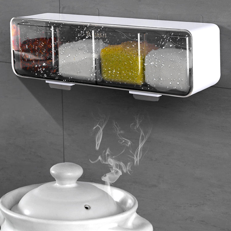 Kitchen Wall-mounted Spice Rack, Salt Pepper Seasoning Box Organiser, Spice Jar Sugar Bowl Set for Kitchen Gadget