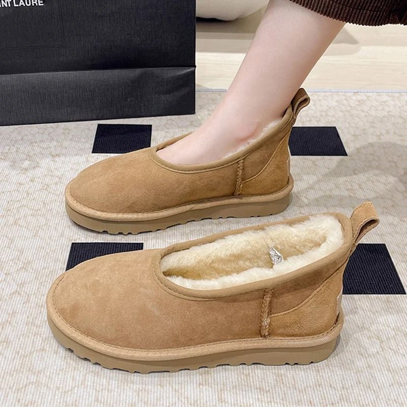 Womens Plush Winter Snow Ankle Boots Warm Cotton Fleece Lined Casual Comfort Flats 8