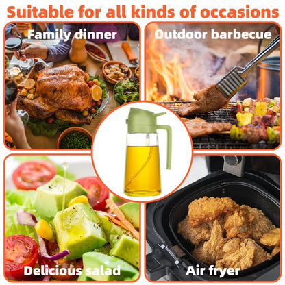 Oil Spray Bottle Kitchen Olive Oil Soy Sauce Dispenser BBQ Cooking Air Fryer Sprayer Gadget 5