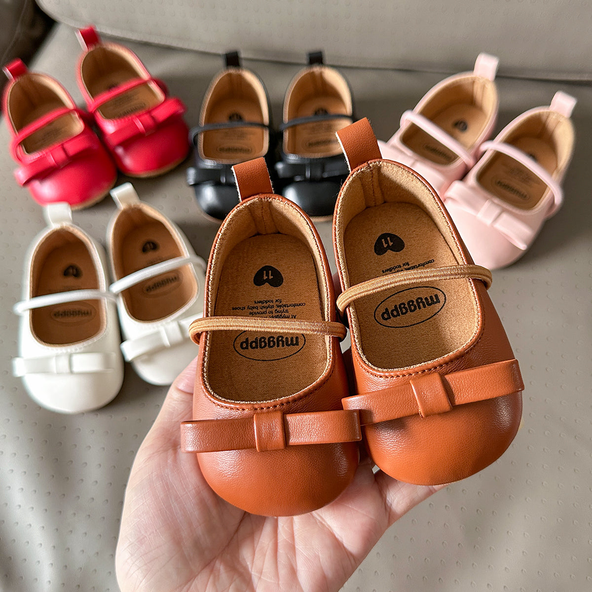 Soft Newborn Infant Crib First Walkers Mary Jane Flats With Bowknot Floral Design 2
