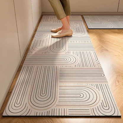 Super Absorbent Kitchen Diatomite Mud Floor Mat, Anti-Slip, Easy to Handle Carpet