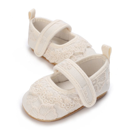 Soft Comfortable Newborn Shoes, Girls' Lace Tassel Design, Baby Princess Crib Shoes for Infants