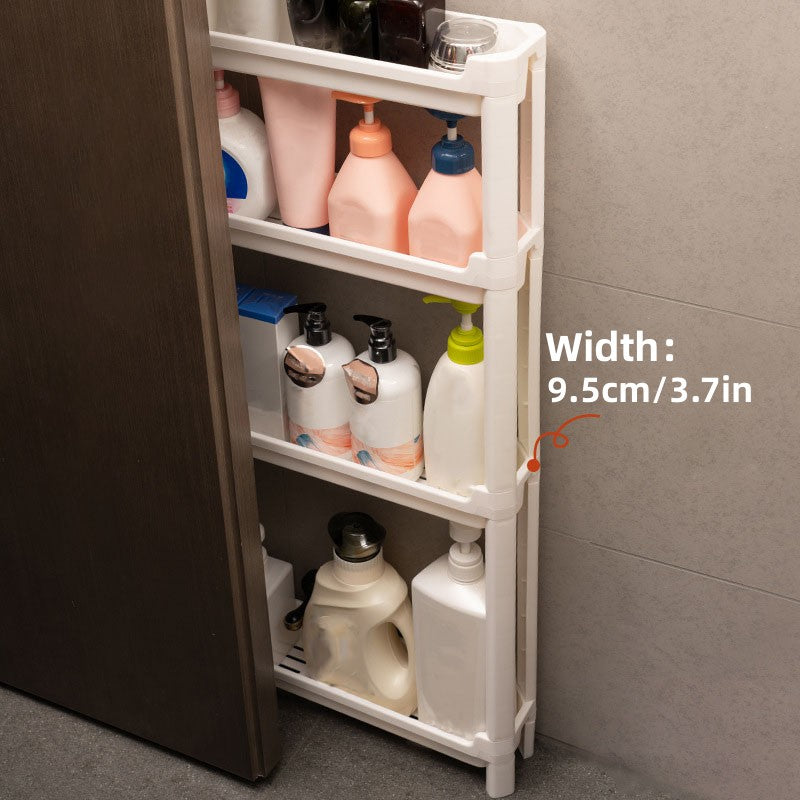 Behind The Door Storage Cabinet, Multi-layer Kitchen Storage Rack, Narrow Space Saving Trolley Cabinet for Bathroom