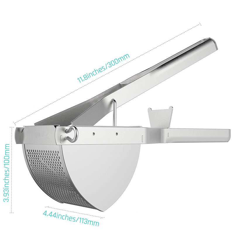 Heavy Duty Potato Ricer Masher, Stainless Steel Potato Ricer for Juicing, Baby Food, and Fruits