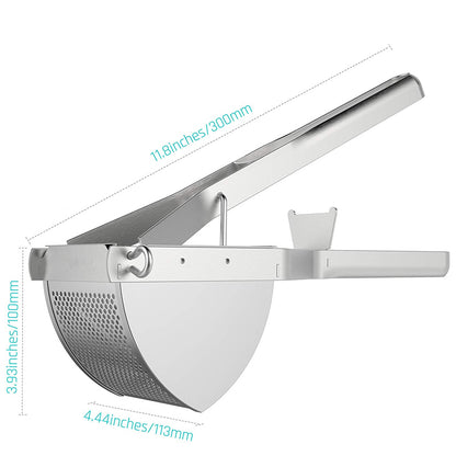 Heavy Duty Potato Ricer Masher, Stainless Steel Potato Ricer for Juicing, Baby Food, and Fruits