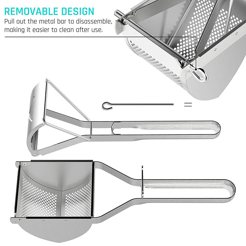 Heavy Duty Potato Ricer Masher, Stainless Steel Potato Ricer for Juicing, Baby Food, and Fruits