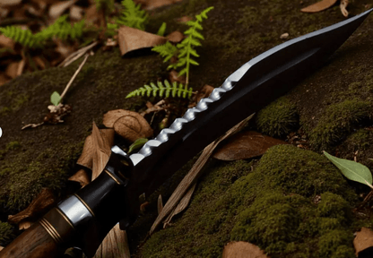 HandForged High Carbon Steel Knife 15  Stag Handle  Premium Leather Sheath 3