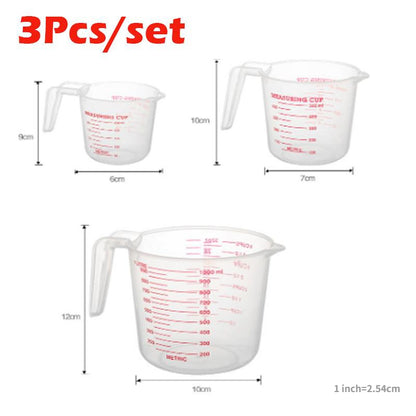 Plastic Measuring Volume Beaker, Baking Liquid Measuring Cups with PVC Scale