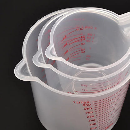 Plastic Measuring Volume Beaker, Baking Liquid Measuring Cups with PVC Scale