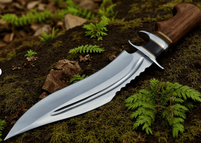 High Carbon Steel Hunting Knife  15 Hammered Blade  Authentic Stag Horn Handle 1
