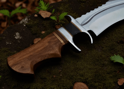High Carbon Steel Hunting Knife  15 Hammered Blade  Authentic Stag Horn Handle 2