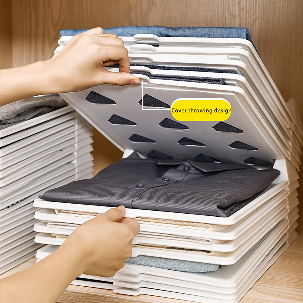 Layered Folding Clothes Storage Board, T-Shirt Organizer Rack for Home Wardrobe, Pants Short Sleeve Classification Stack