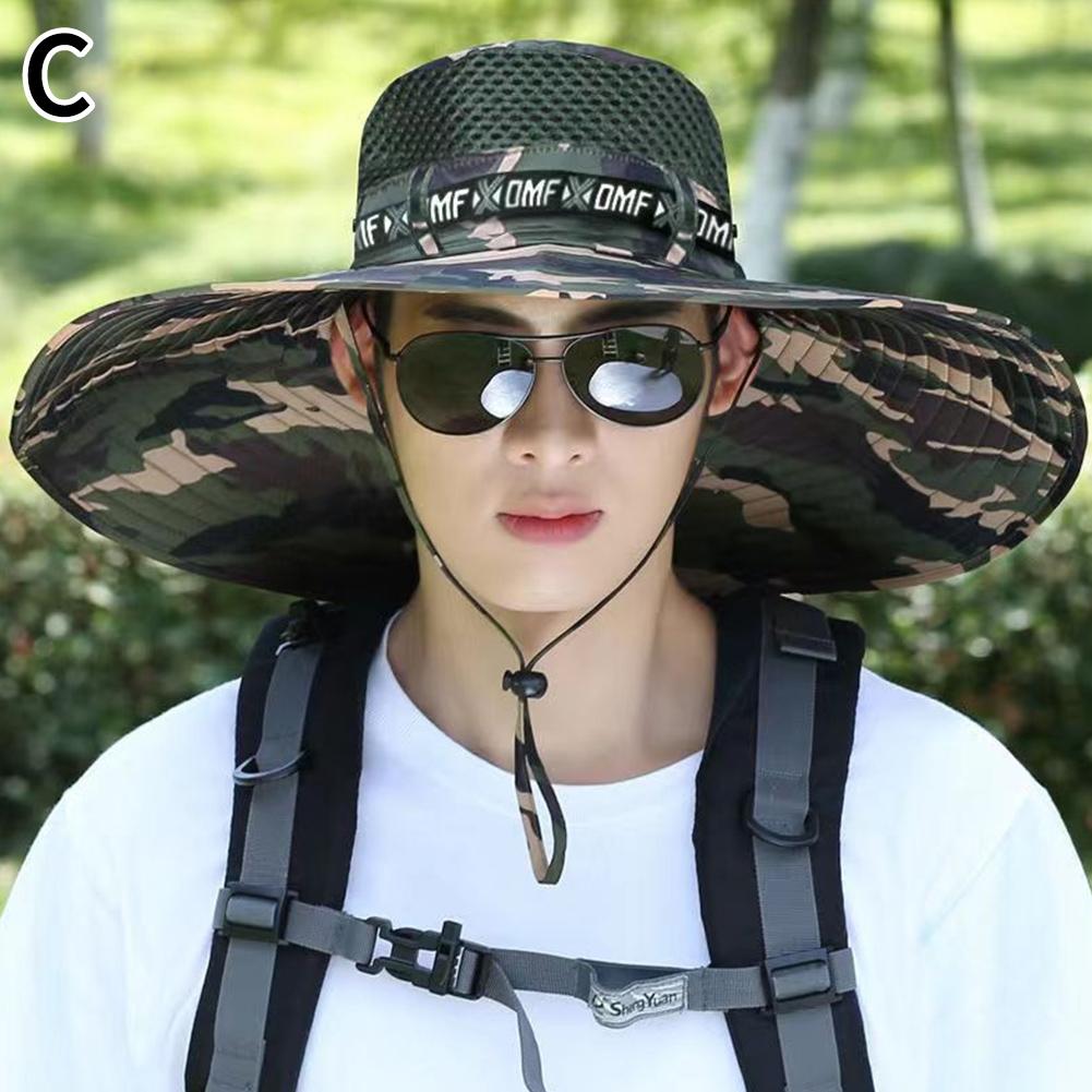 Men Women Breathable Summer Large Sun Hat, UV Protection Mesh Fishing Cap, Hiking and Beach Fisherman Hat for Outdoor
