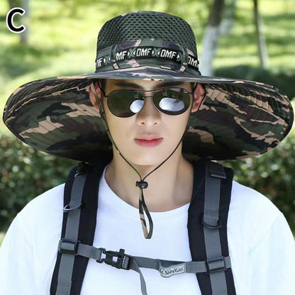 Men Women Breathable Summer Large Sun Hat, UV Protection Mesh Fishing Cap, Hiking and Beach Fisherman Hat for Outdoor