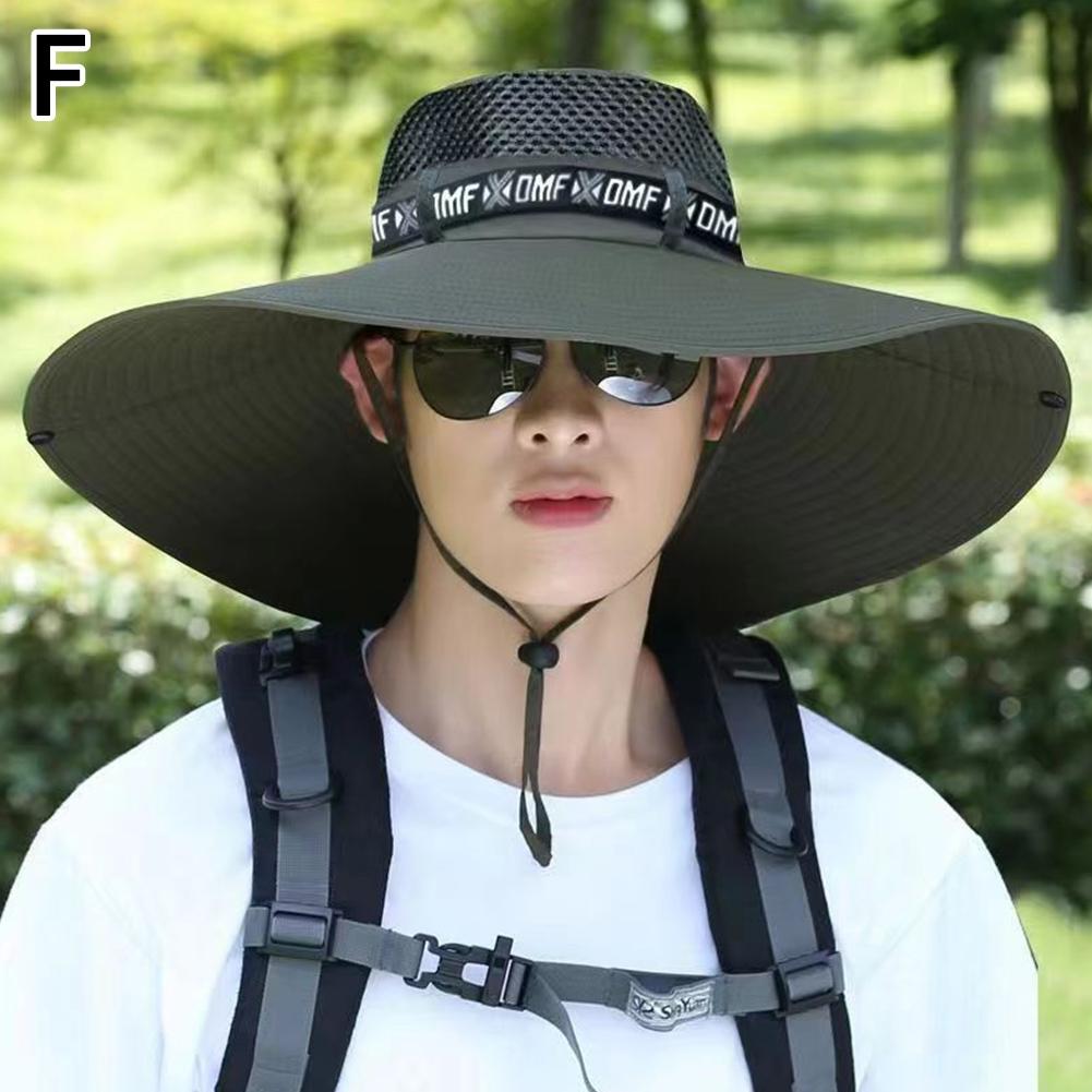 Men Women Breathable Summer Large Sun Hat, UV Protection Mesh Fishing Cap, Hiking and Beach Fisherman Hat for Outdoor