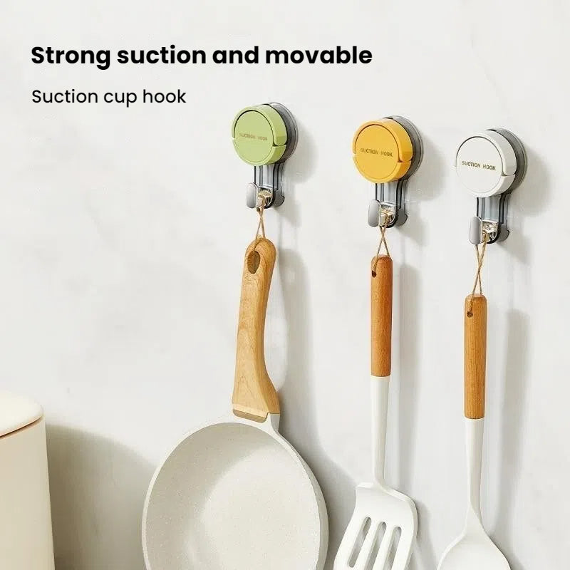 Suction Hooks for Home and Bathroom Strong Vacuum Power No Drilling Traceless Adhesive Hooks for Kitchen and Toilet Area