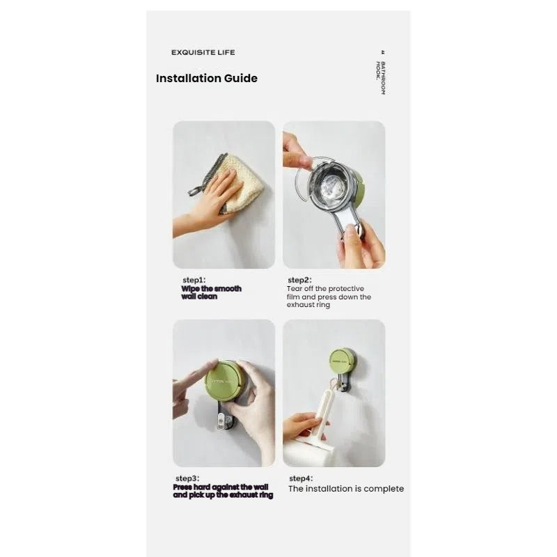 Suction Hooks For Home And Bathroom Strong Vacuum Power No Drilling Traceless Adhesive Hooks For Ki 5