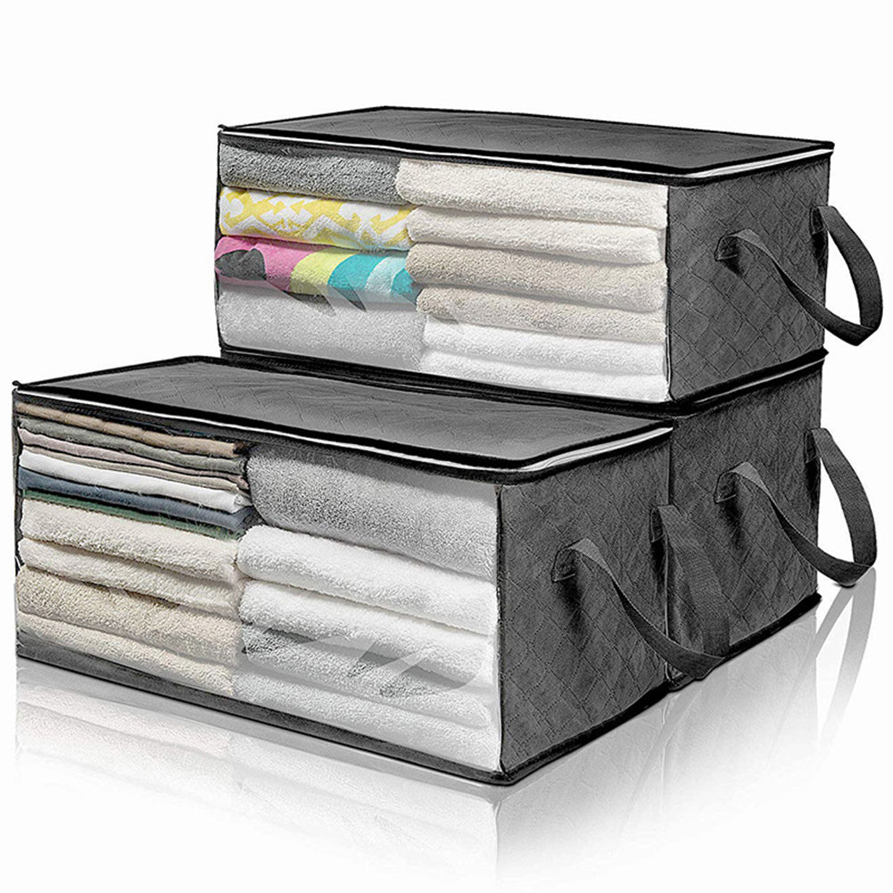 Non-Woven Foldable Storage Bag, Large Capacity Quilt Organizer with Zipper