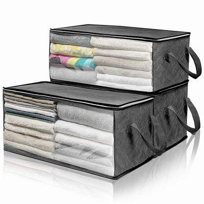 Non-Woven Foldable Storage Bag, Large Capacity Quilt Organizer with Zipper