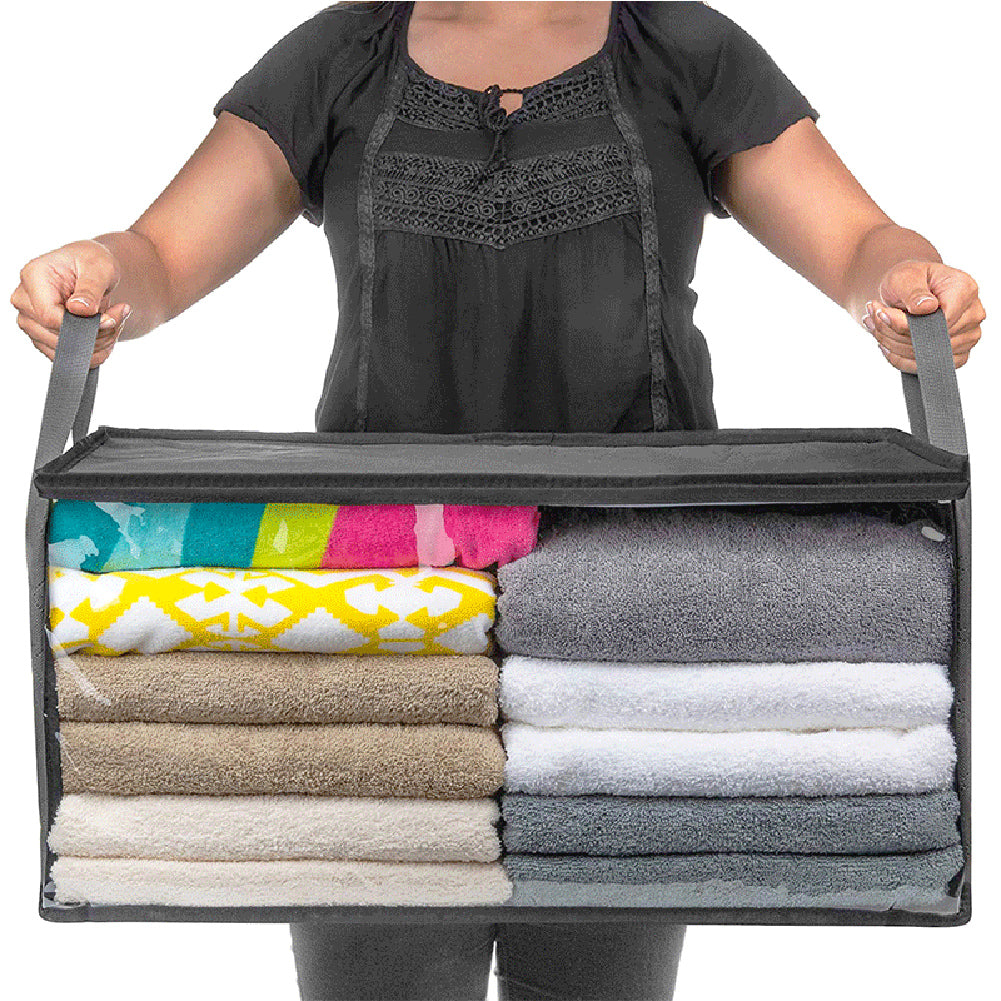 Non-Woven Foldable Storage Bag, Large Capacity Quilt Organizer with Zipper
