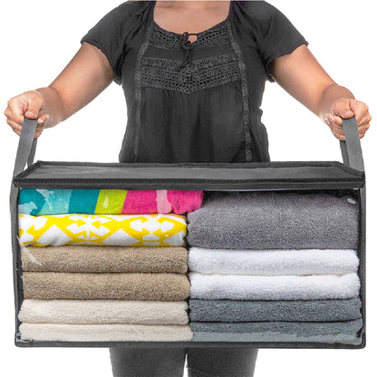 Non-Woven Foldable Storage Bag, Large Capacity Quilt Organizer with Zipper