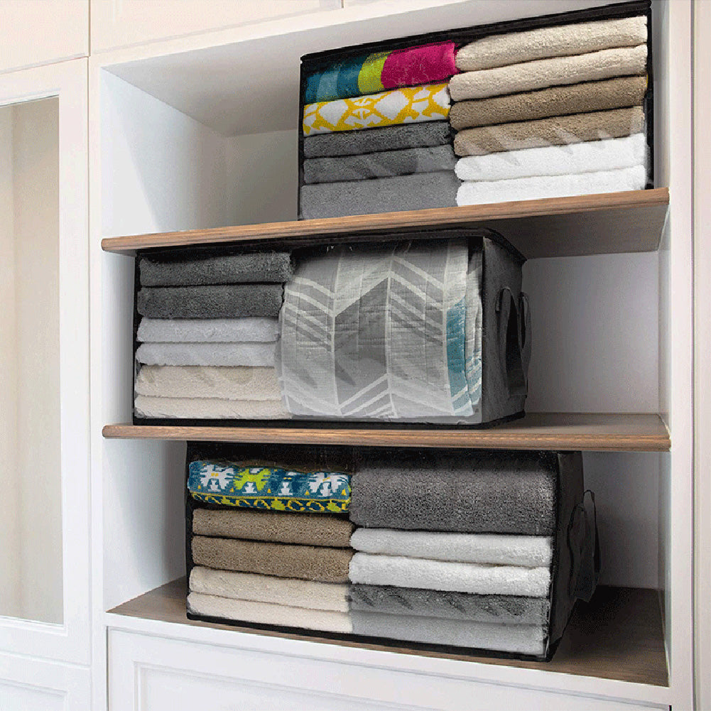 Non-Woven Foldable Storage Bag, Large Capacity Quilt Organizer with Zipper