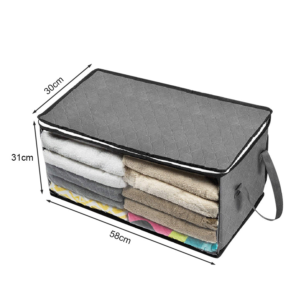 Non-Woven Foldable Storage Bag, Large Capacity Quilt Organizer with Zipper