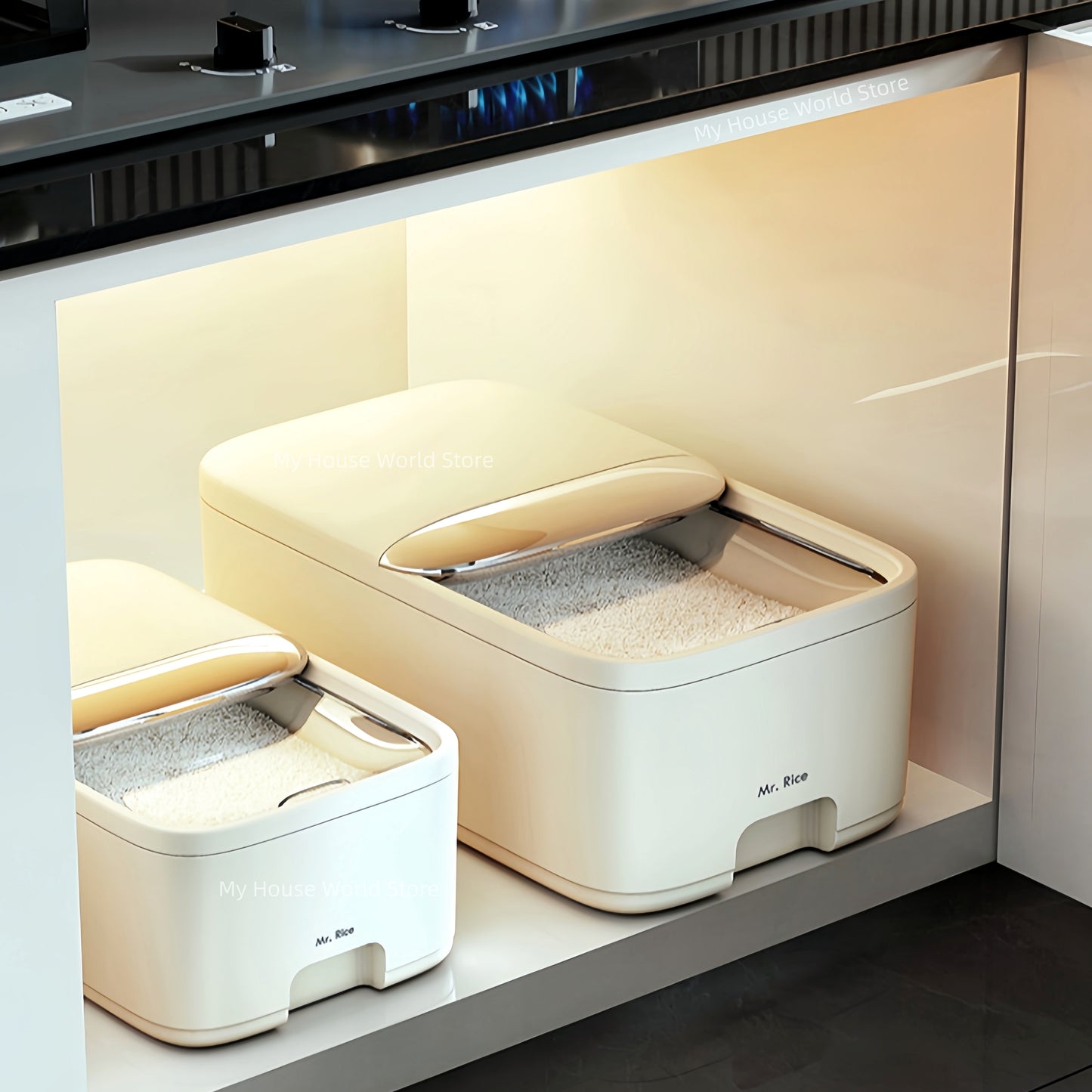 Rice Storage Box With Lid Insect Proof And Moisture Proof For Grains Sealed Jar Kitchen Container D 2