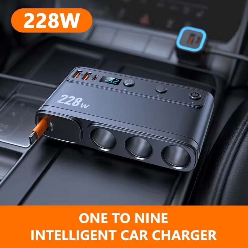 228 W HighPower Car USB Charger PD 45 W FastCharging Cigarette Lighter Adapter For Smartphones  Tab 2