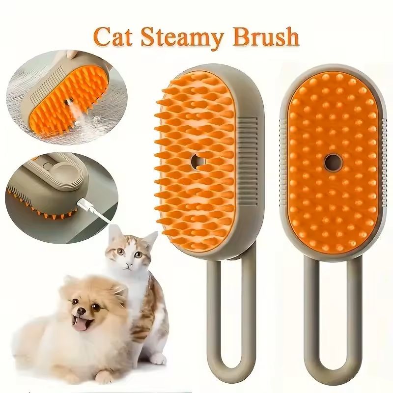 Pet Spray  Massage Brush Folding Rotatable HairBath Brush For Cats  Dogs SteamSpray Hair Removal  B 5