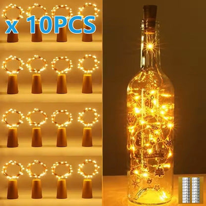 Acrylic LED Wine Bottle Cork String Lights (10 Pack)