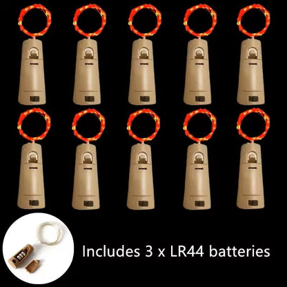 Acrylic LED Wine Bottle Cork String Lights 10 Pack 12