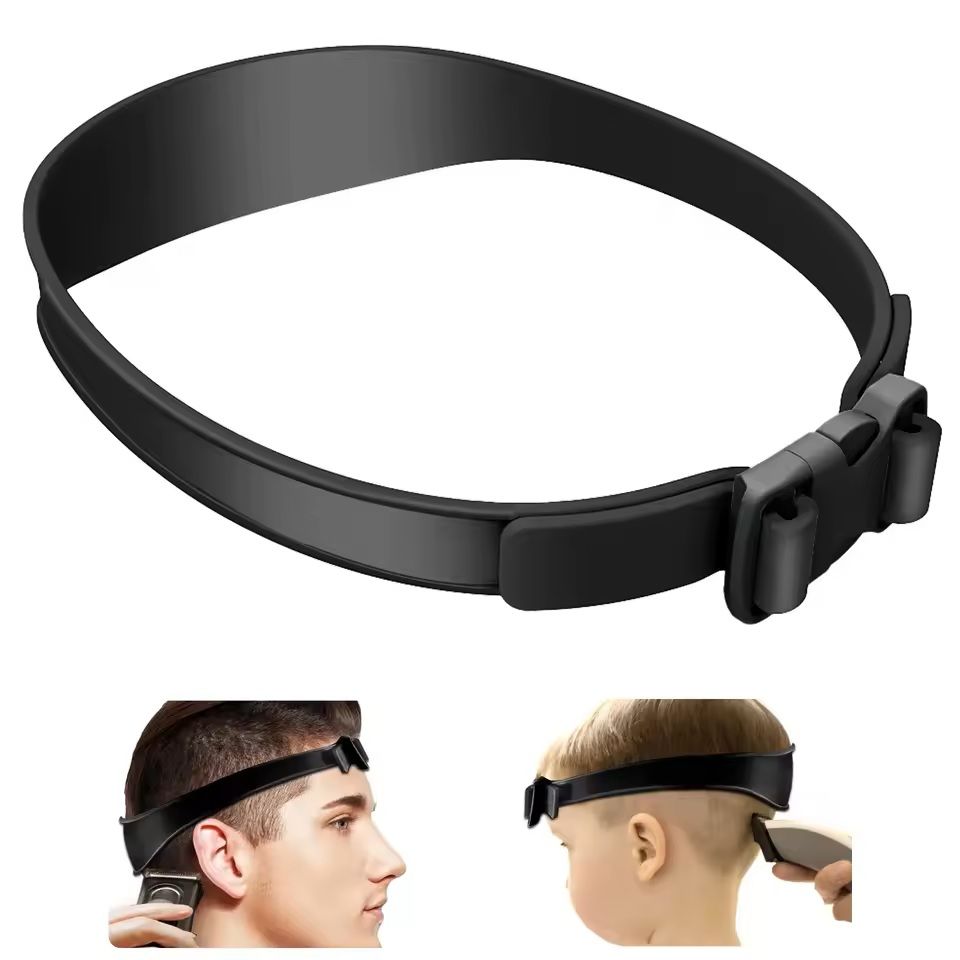 Adjustable Silicone Haircut & Neckline Guide Headband Hair Trimming Template for Home Haircuts & Clean Necklines
