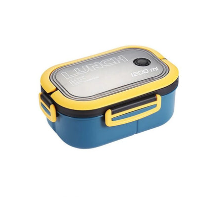 Portable Double Layer Lunch Box With Compartments Microwave Safe Food Container With Fork And Spoon 7