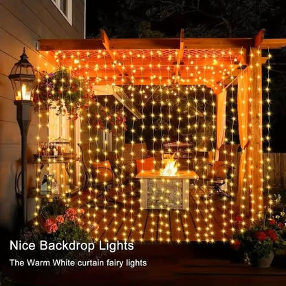 LED Solar Curtain Lights Outdoor 2