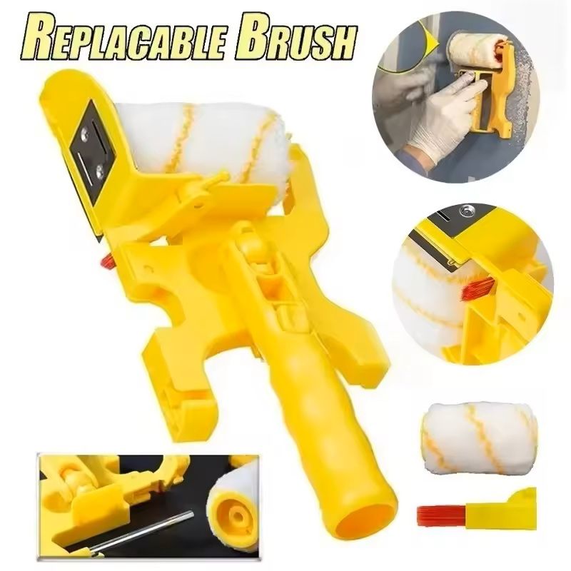 Professional Wall Paint Roller Kit MultiFunction Roller Tray  Brush Set For Clean Even Painting On  1