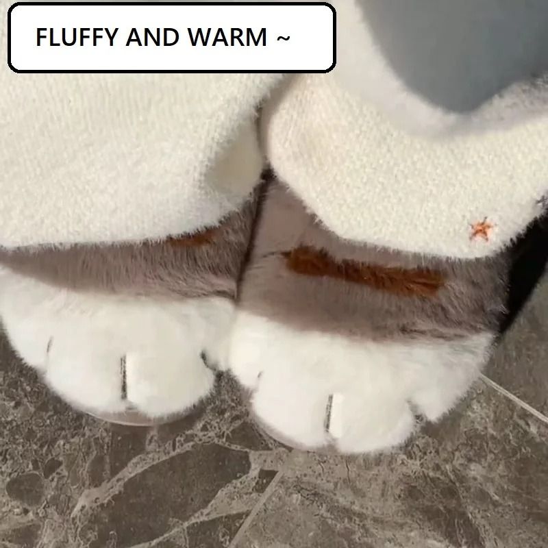 Adorable Kitty Claw Slippers For Women Warm Furry Non Slip Home And Outdoor Fluffy Slides 6