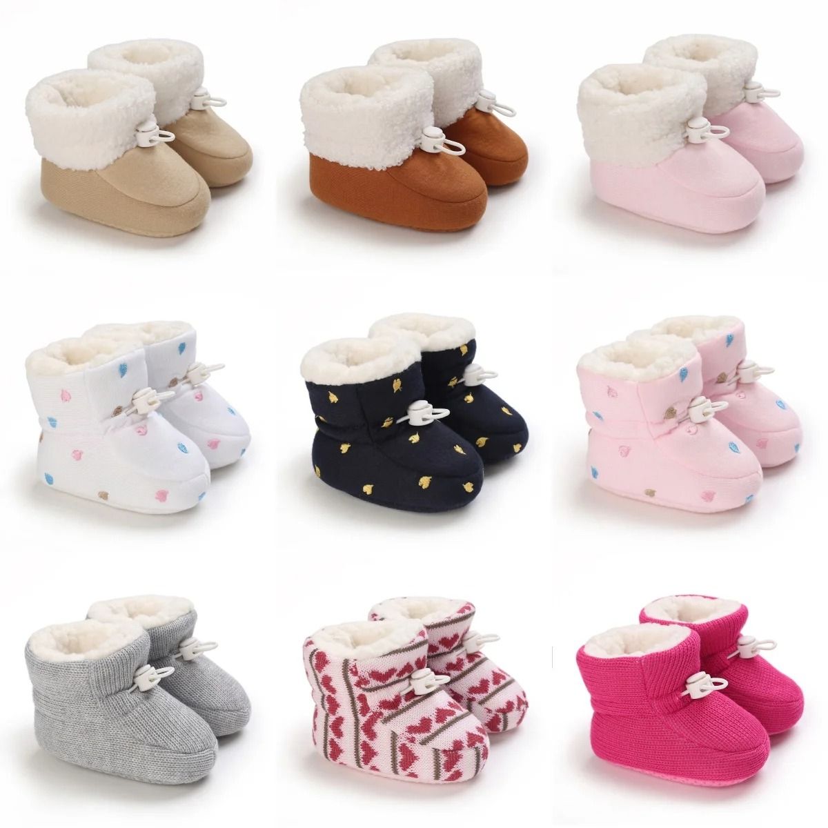 Winter Newborn Baby Cotton Booties Warm Non Slip First Walker Snow Boots for Boys and Girls