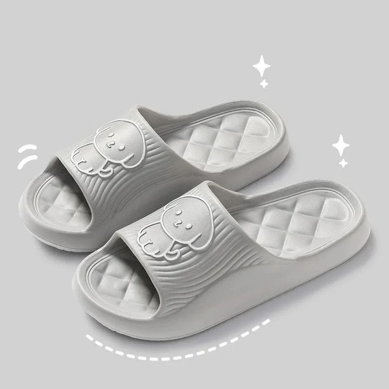 Cute Couple Pillow Slippers Thick EVA Non Slip Indoor Bathroom Sandals For Summer 7