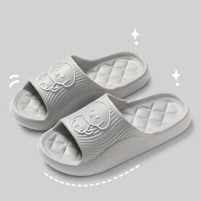 Cute Couple Pillow Slippers Thick EVA Non Slip Indoor Bathroom Sandals For Summer 7