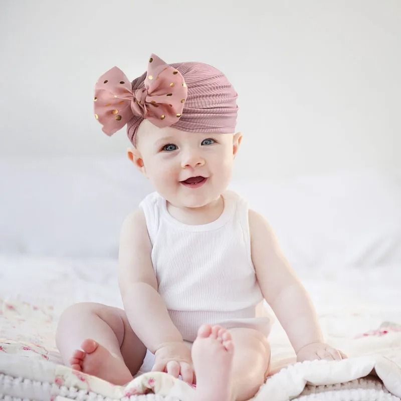Lovely Shiny Bowknot Baby Hat 1